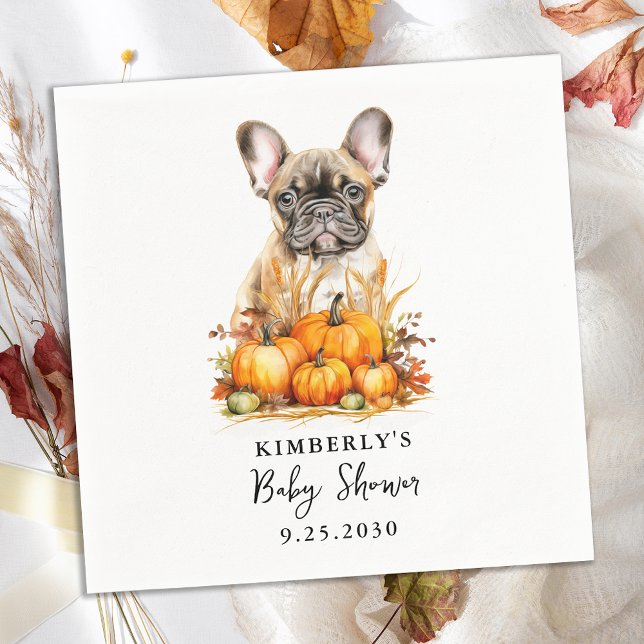 Serviette En Papier Petit Citrouille mignon Chiot Baby shower d'automn (Créateur téléchargé)