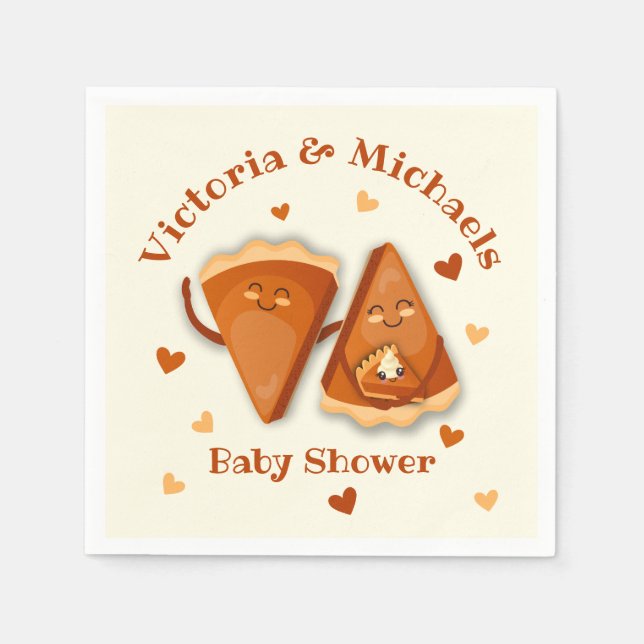 Serviette En Papier Petit Citrouille Pie Baby shower d'automne (Devant)