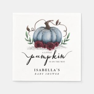 Serviette En Papier Petit Citrouille sur la route Baby shower bleu