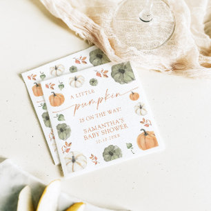 Serviette En Papier Petit Citrouille Sur Le Chemin Baby shower Automne
