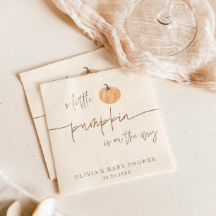 Serviette En Papier Petit Citrouille Sur Le Chemin Baby shower Automne