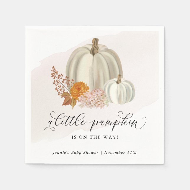 Serviette En Papier Petit Citrouille sur le chemin Baby shower Customi (Devant)