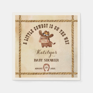 Serviette En Papier Petit cow-boy mignon bébé cheval dans un baby show