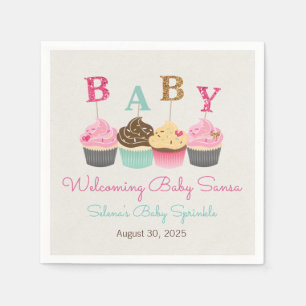 Serviette En Papier Petit Cupcake Baby Sprinkel ou Baby shower