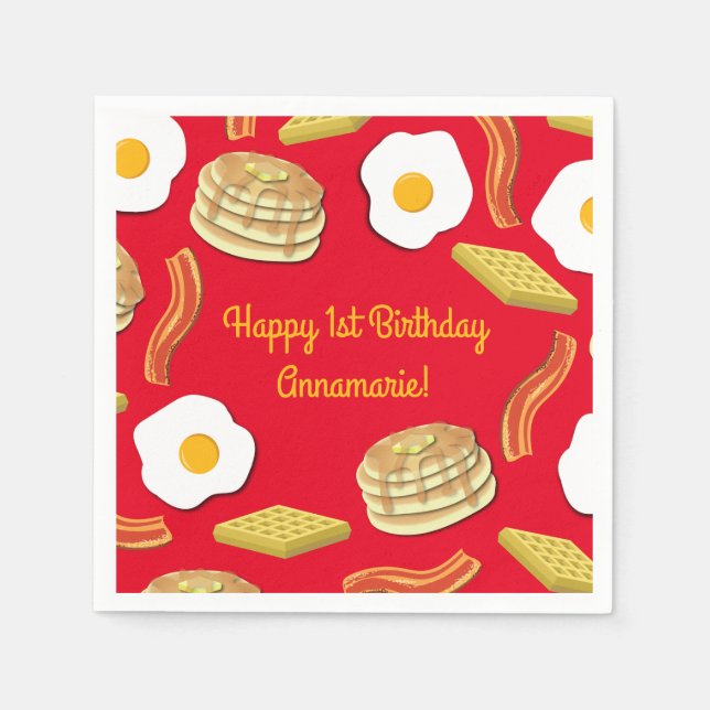 Serviette En Papier Petit déjeuner Brunch Anniversaire Fête Enfants mi (Devant)