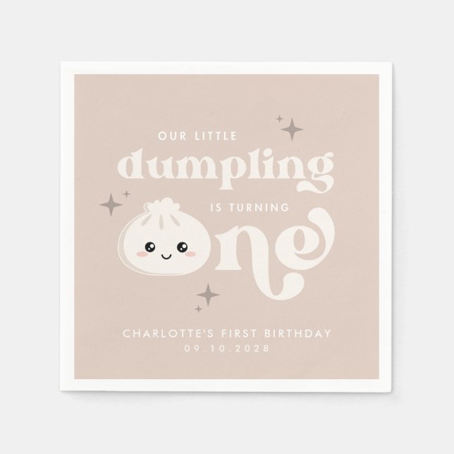 Serviette En Papier Petit Dumpling Bao Dim Sum Premier anniversaire (Devant)