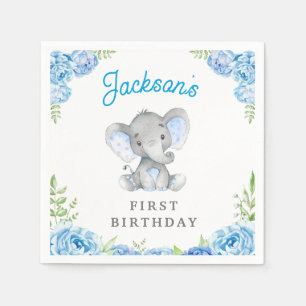 Serviette En Papier Petit éléphant garçon 1er 2ème anniversaire Little