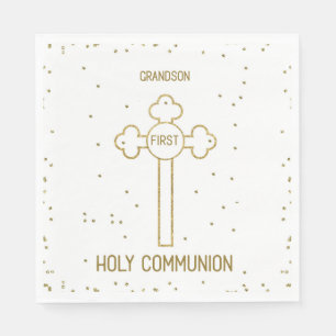 Serviette En Papier Petit-fils Première Sainte Communion Croix de coul