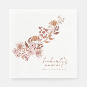 Serviette En Papier Petit Fleur sauvage Boho   Baby shower d'automne