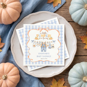 Serviette En Papier Petit Garçon Citrouille Fête de Naissance Bébé Aut