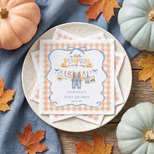 Serviette En Papier Petit Garçon Citrouille Fête de Naissance Bébé Aut