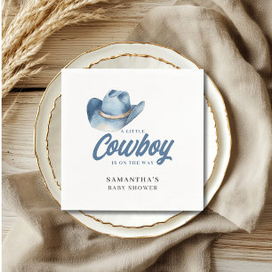 Serviette En Papier Petit garçon Cowboy Blue Baby Shower Western 