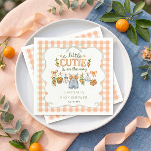 Serviette En Papier Petit Garçon Mignon Orange Fête de Naissance Citro
