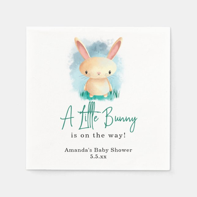 Serviette En Papier Petit lapin - baby shower (Devant)