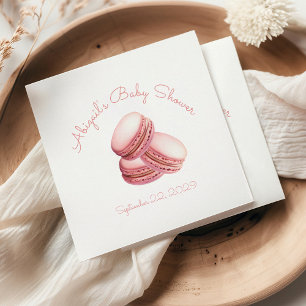 Serviette En Papier Petit Macaron de Cookie Rose Fête de Naissance Béb