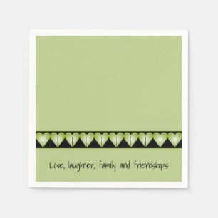 Serviette En Papier Petit Motif de coeur vert Accentué