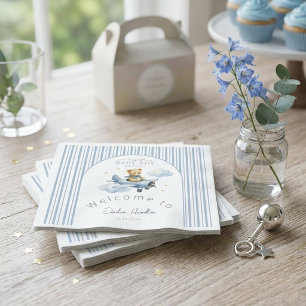 Serviette En Papier Petit ours en peluche pilote Baby Shower pour garç