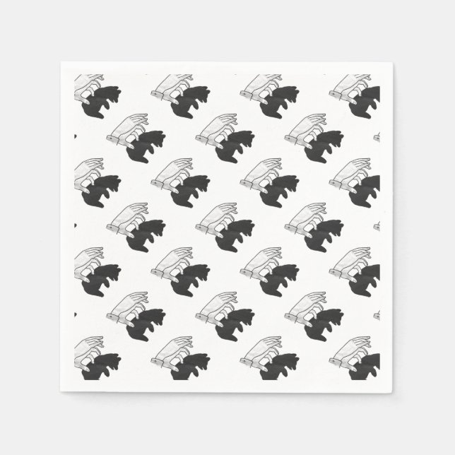 Serviette En Papier Petit ours Ours Silhouette Main (Devant)