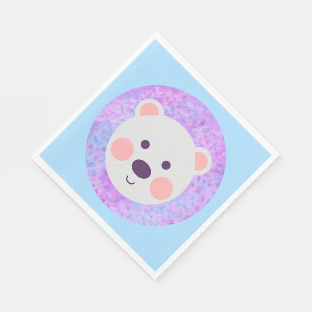 Serviette En Papier Petit Ours polaire mignon (Coin)
