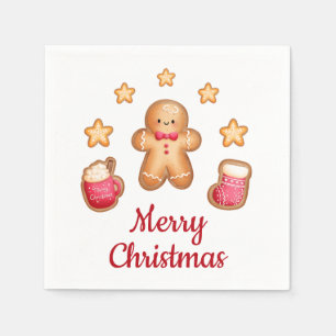 Serviette En Papier Petit pain d'épices homme Joyeux Noël
