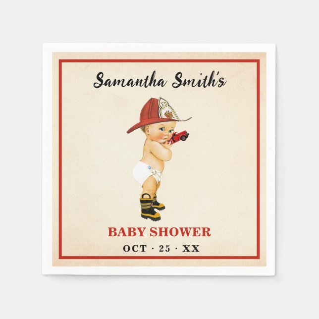 Serviette En Papier Petit pompier Baby shower de la décoration de serv (Devant)