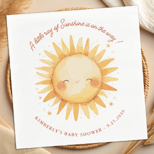 Serviette En Papier Petit Rayon de Soleil Charmant Baby Shower Bohème