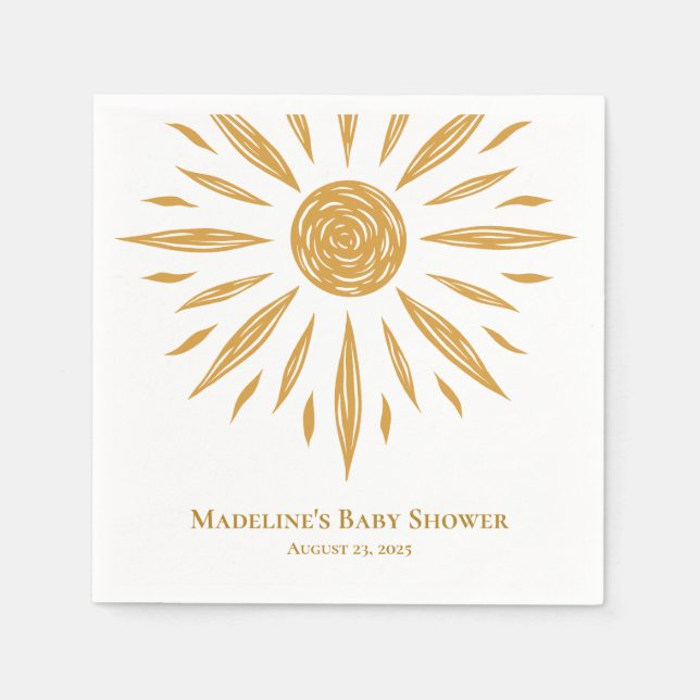 Serviette En Papier Petit soleil Baby shower personnalisé Napkin (Devant)