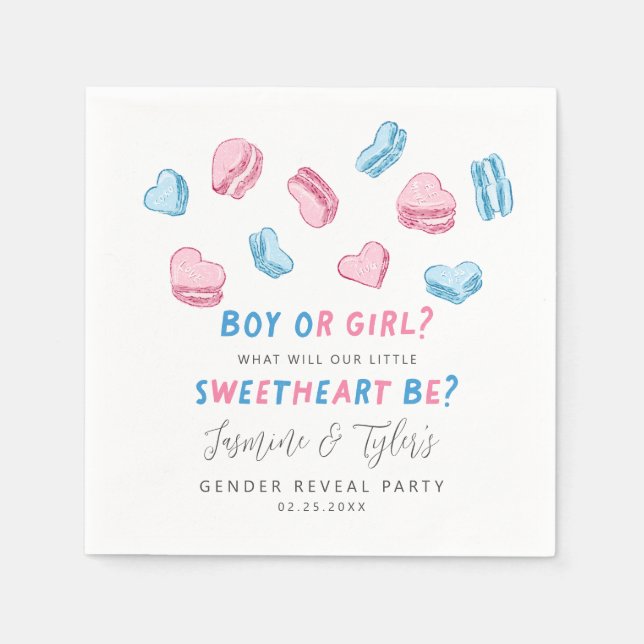 Serviette En Papier Petite amour Valentine Coeurs Genre Révéler (Devant)