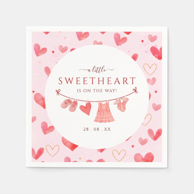 Serviette En Papier Petite amoureuse Valentines Baby shower fille (Devant)