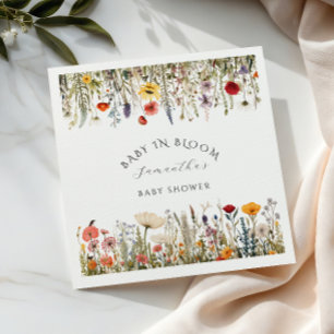 Serviette En Papier Petite Baby Shower Fleur Sauvage Rustique