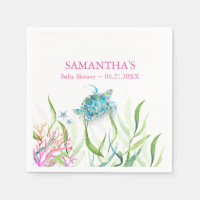 Petite Baby shower serviettes tortue de mer