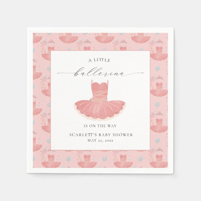 Serviette En Papier Petite Ballerina Tutu Baby shower fille serviettes (Devant)