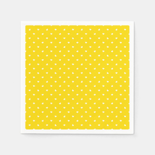 Serviette En Papier Petite coeur sur jaune vif (Devant)