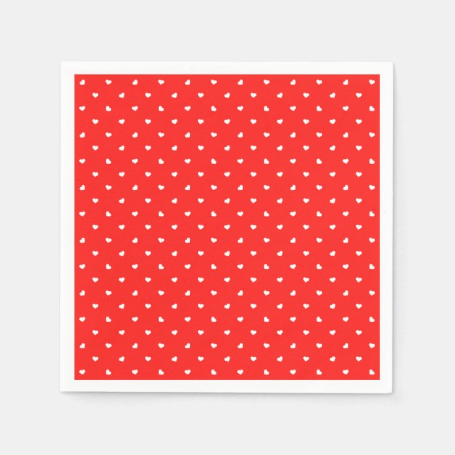 Serviette En Papier Petite coeur sur papier rouge vif (Devant)