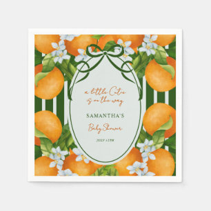 Serviette En Papier Petite Coquine Oranges Rayées Baby Shower