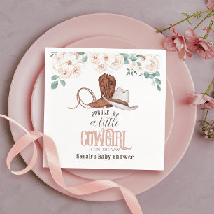 Serviette En Papier Petite Cowgirl Fleur Western Fille Baby Shower