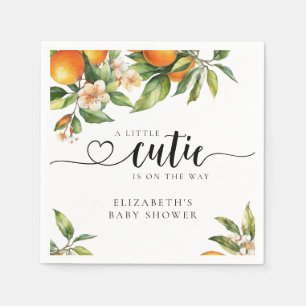 Serviette En Papier Petite Cutie Verdure Baby shower orange