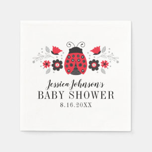 Serviette En Papier Petite Dame Ladybug Baby shower Napkin
