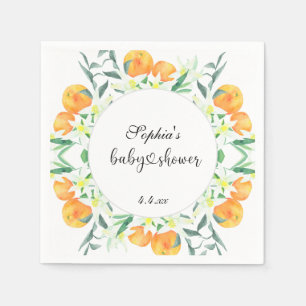 Serviette En Papier Petite douche de bébé orange