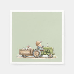 Serviette En Papier Petite Ferme de Tracteur Anniversaire