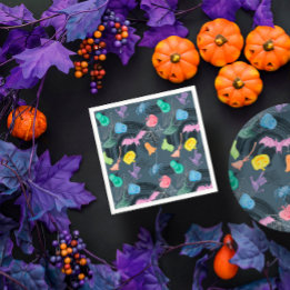 Serviette En Papier Petite fête d'Halloween Citrouille et drôle Ghosts