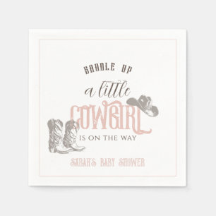 Serviette En Papier Petite fille Baby shower Western rose fille
