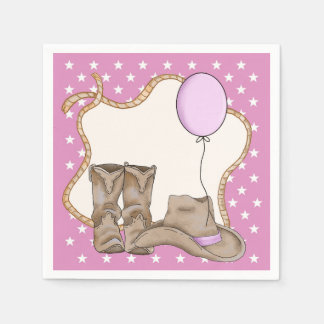 Serviette En Papier Petite fille Rodéo à thème Anniversaire fête Napki