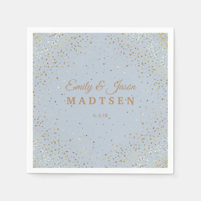 Serviette En Papier Petite Golden Stars Papier Mariage (Devant)