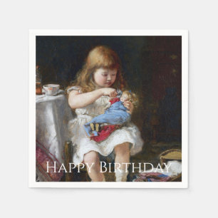 Serviette En Papier Petite mère anxieuse Joyeux anniversaire