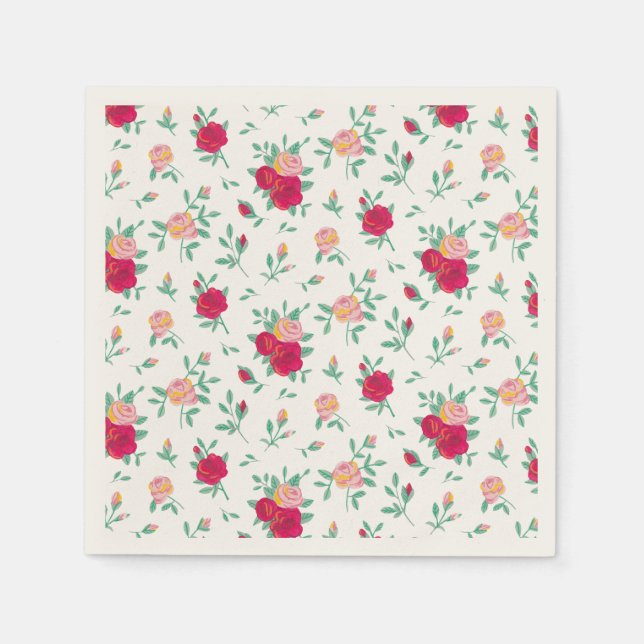 Serviette En Papier Petite Rose Fille Anniversaire Invitation (Devant)