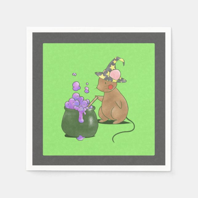 Serviette En Papier Petite souris éffrayante (Devant)