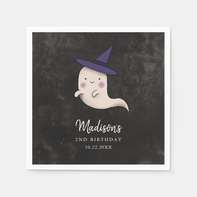 Serviette En Papier Petites filles Boo Halloween fête d'anniversaire (Devant)