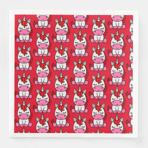Serviette En Papier Petites filles Unicorn Pony