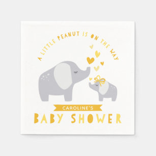 Serviette En Papier Peu de jaune du baby shower   de l'éléphant  